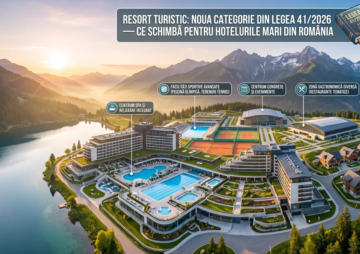 Resort Turistic: Noua Categorie din Legea 41/2026 — Ce Schimbă pentru Hotelurile Mari din România