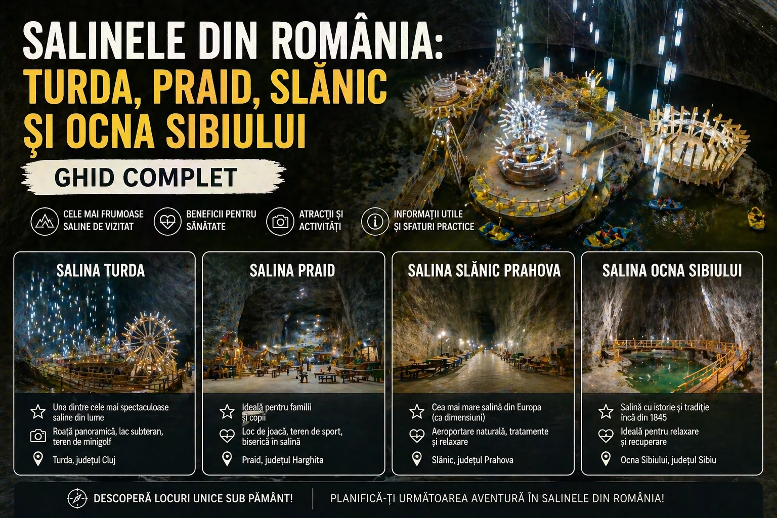 Salinele din România: Turda, Praid, Slănic și Ocna Sibiului — Ghid Complet