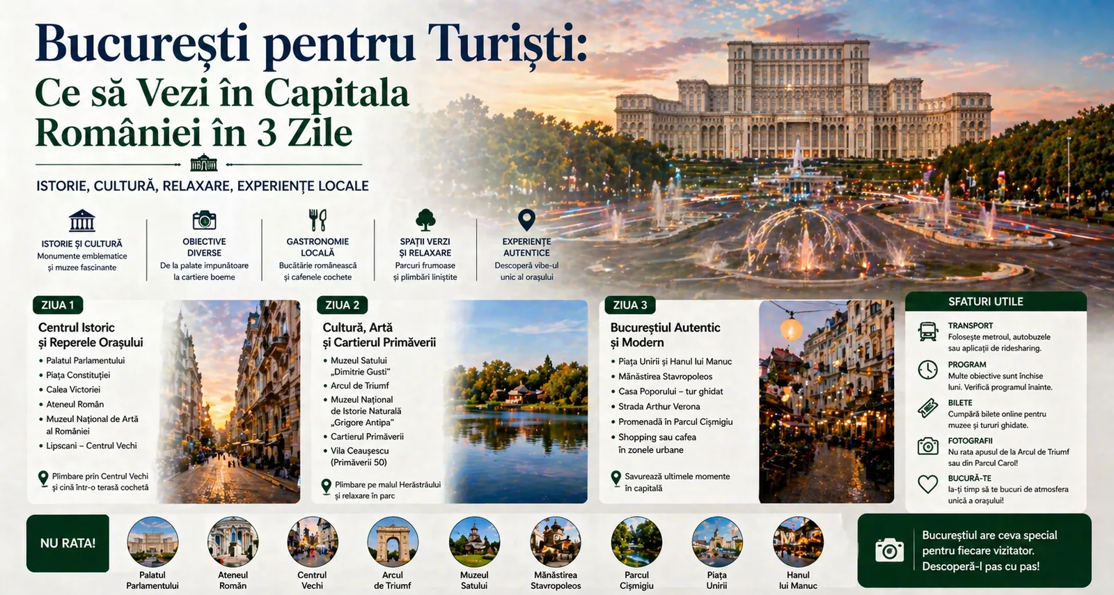 București pentru Turiști: Ce să Vezi în Capitala României în 3 Zile