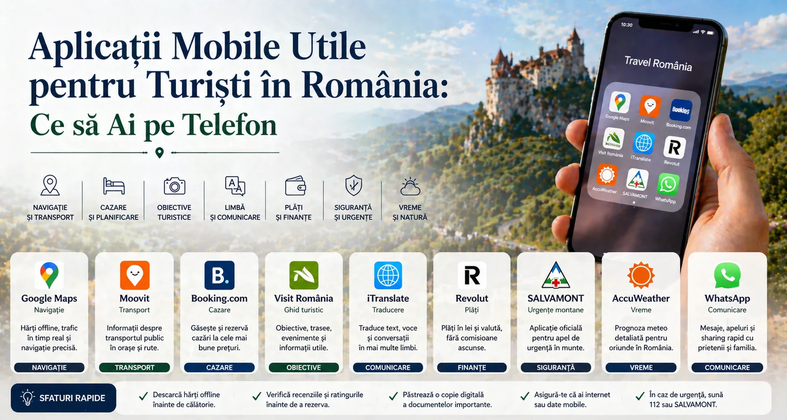 Aplicații Mobile Utile pentru Turiști în România: Ce să Ai pe Telefon