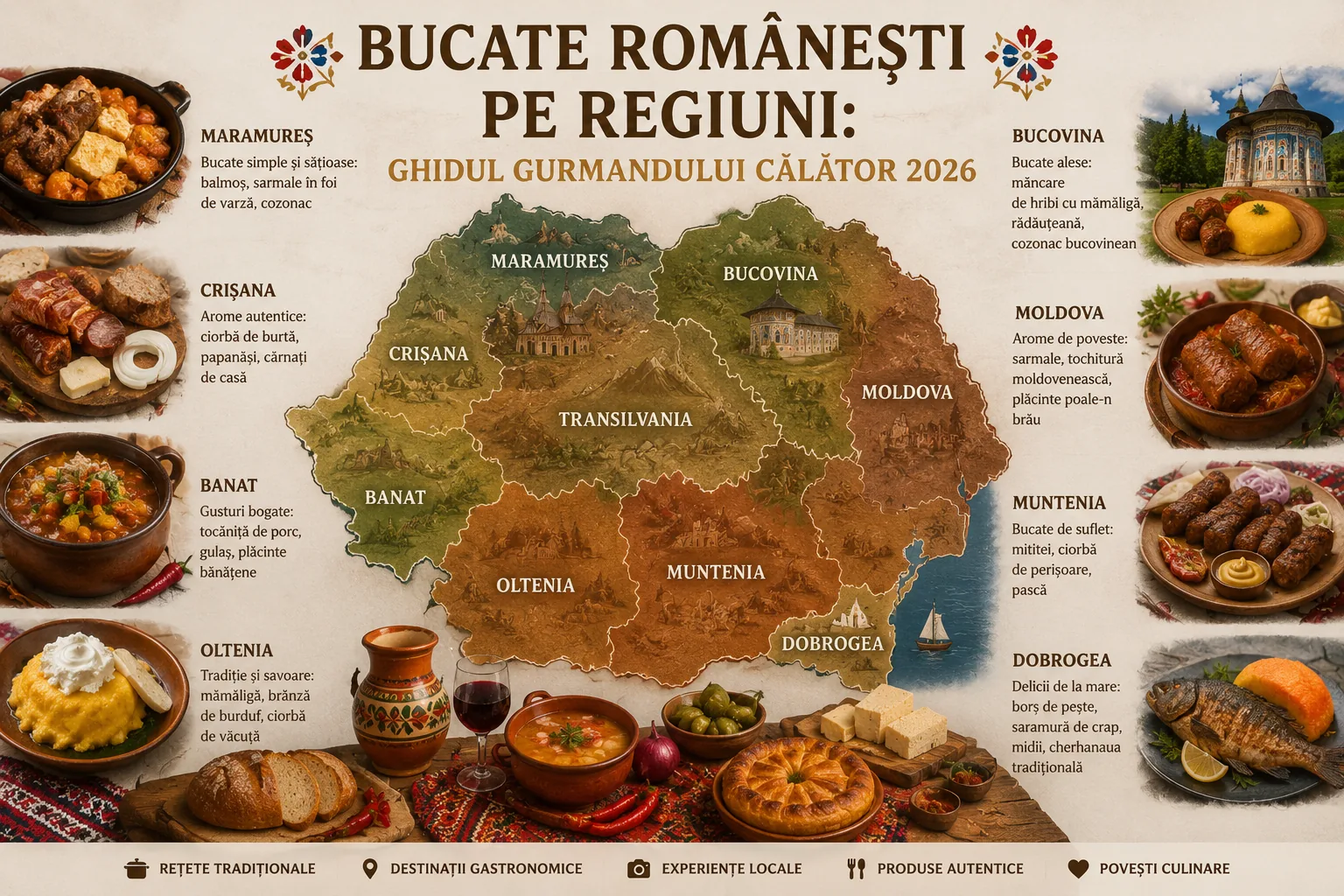 Bucate românești pe regiuni: ghidul gurmandului călător 2026