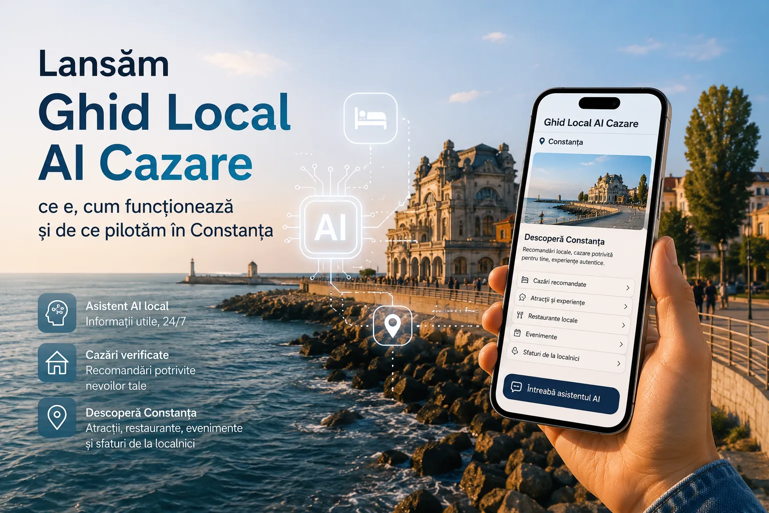 Lansăm Ghid Local AI Cazare: ce e, cum funcționează și de ce pilotăm în Constanța