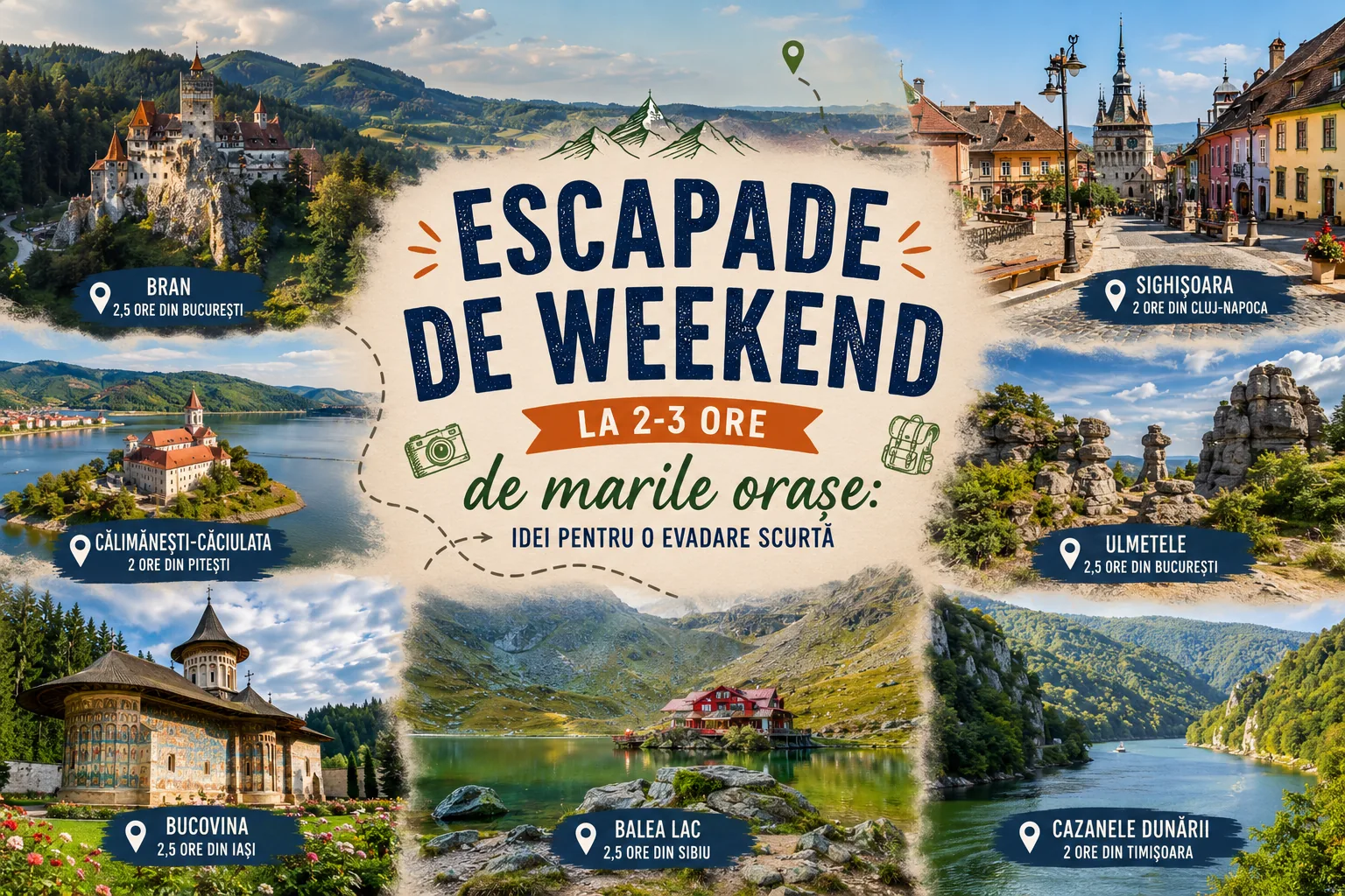 Escapade de weekend la 2-3 ore de marile orașe: idei pentru o evadare scurtă