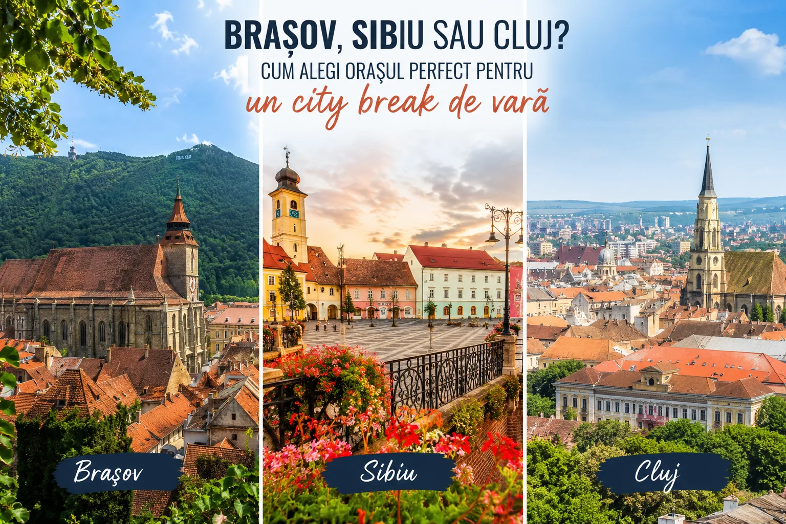 Brașov, Sibiu sau Cluj? Cum alegi orașul perfect pentru un city break de vară
