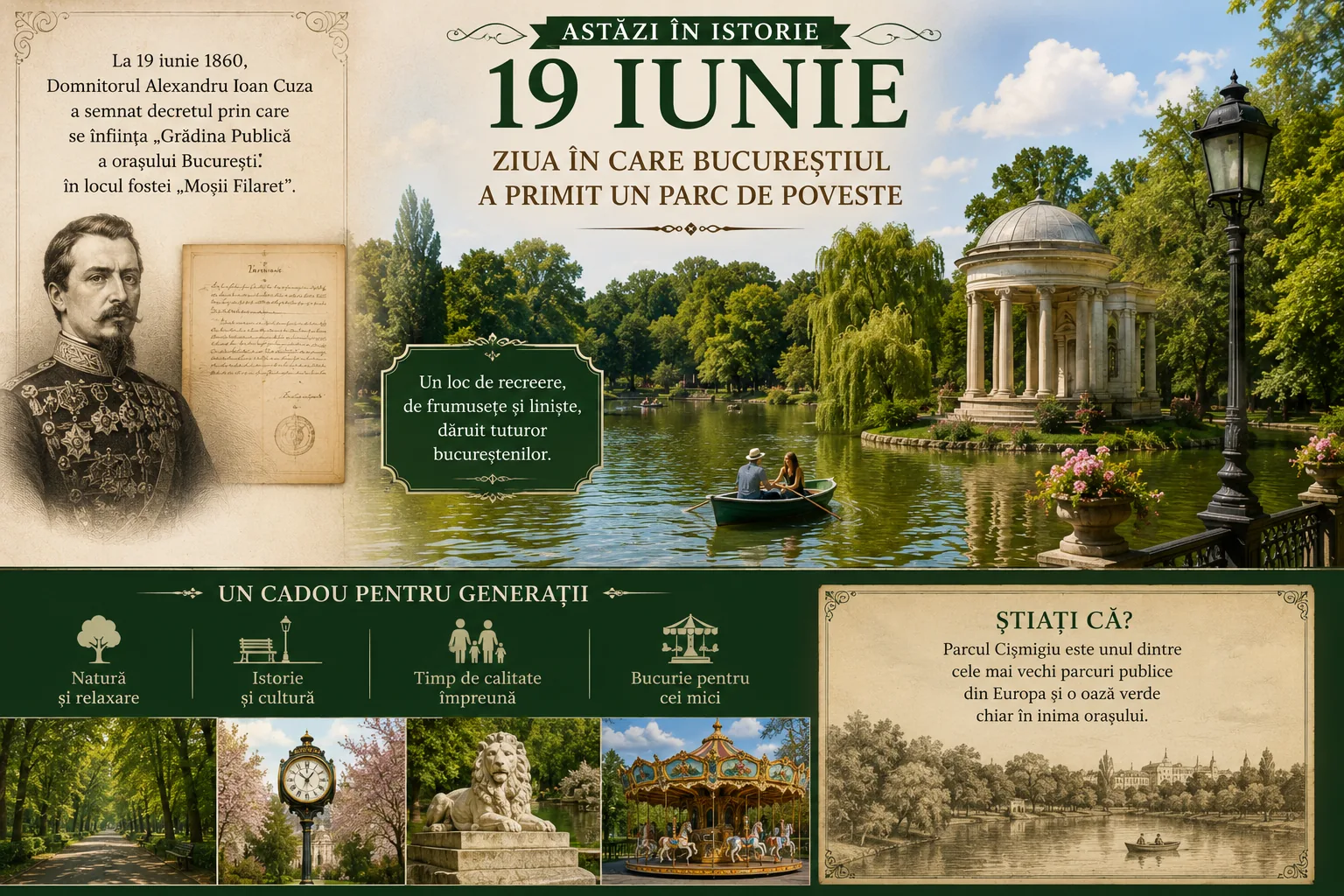 Astăzi în istorie: 19 iunie — ziua în care Bucureștiul a primit un parc de poveste