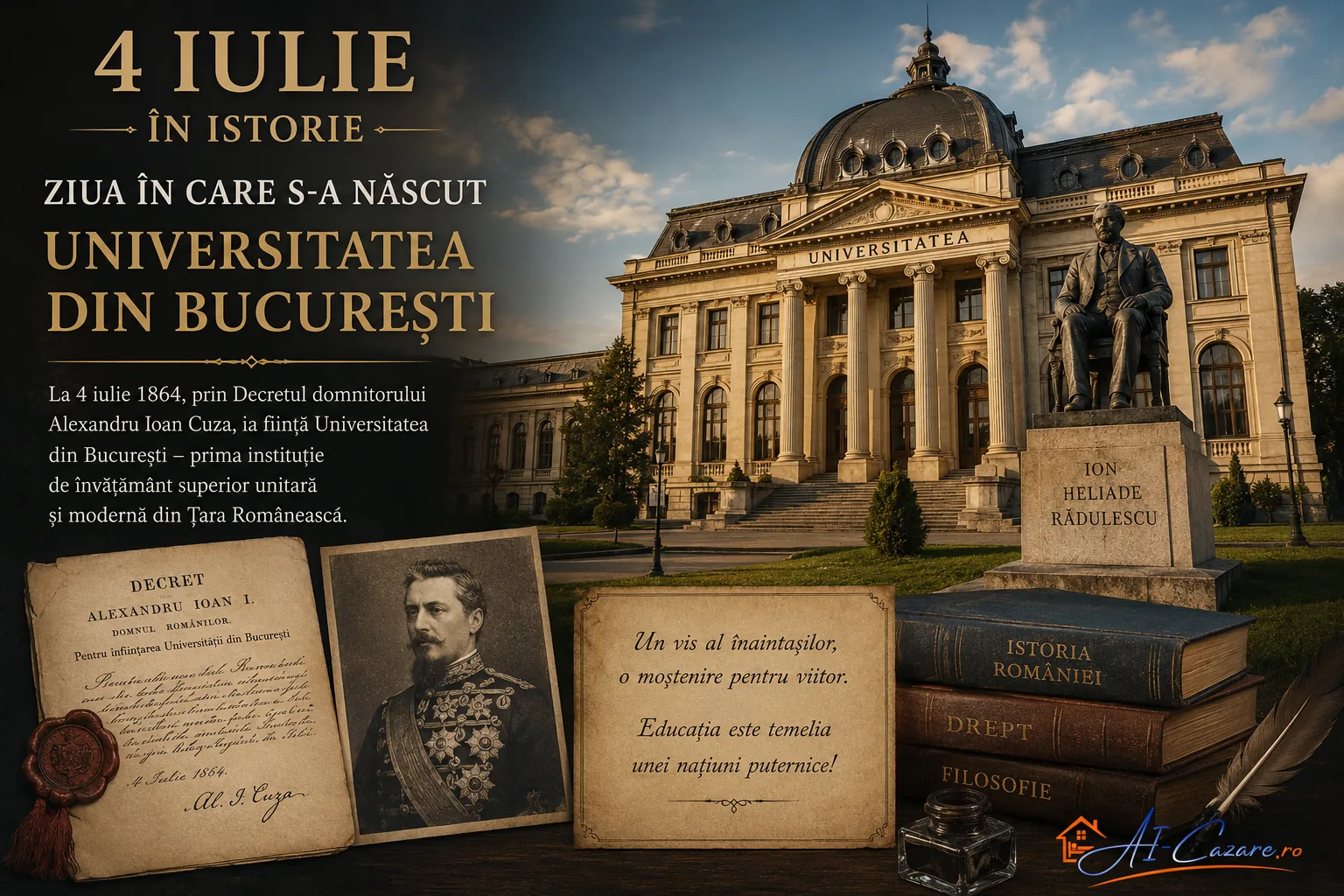 4 iulie în istorie: ziua în care s-a născut Universitatea din București