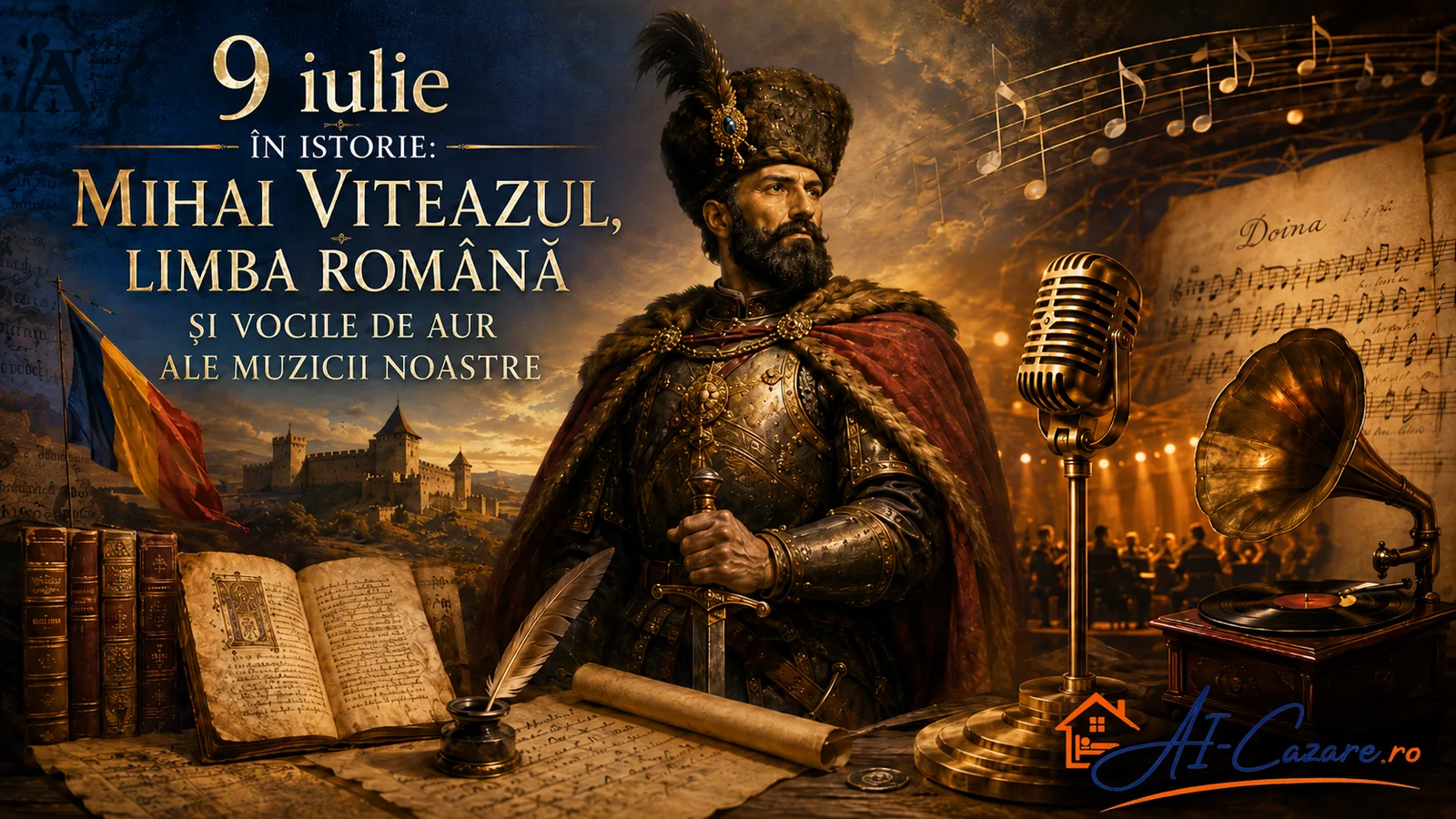 9 iulie în istorie: Mihai Viteazul, limba română și vocile de aur ale muzicii noastre