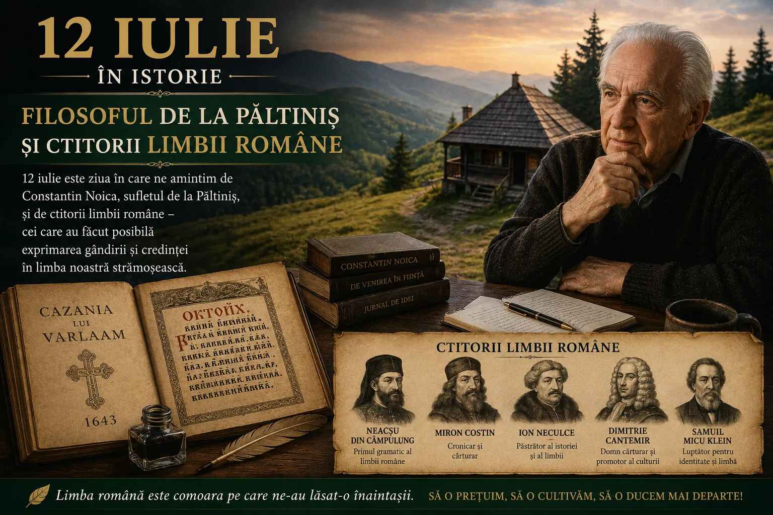 12 iulie în istorie: filosoful de la Păltiniș și ctitorii limbii române