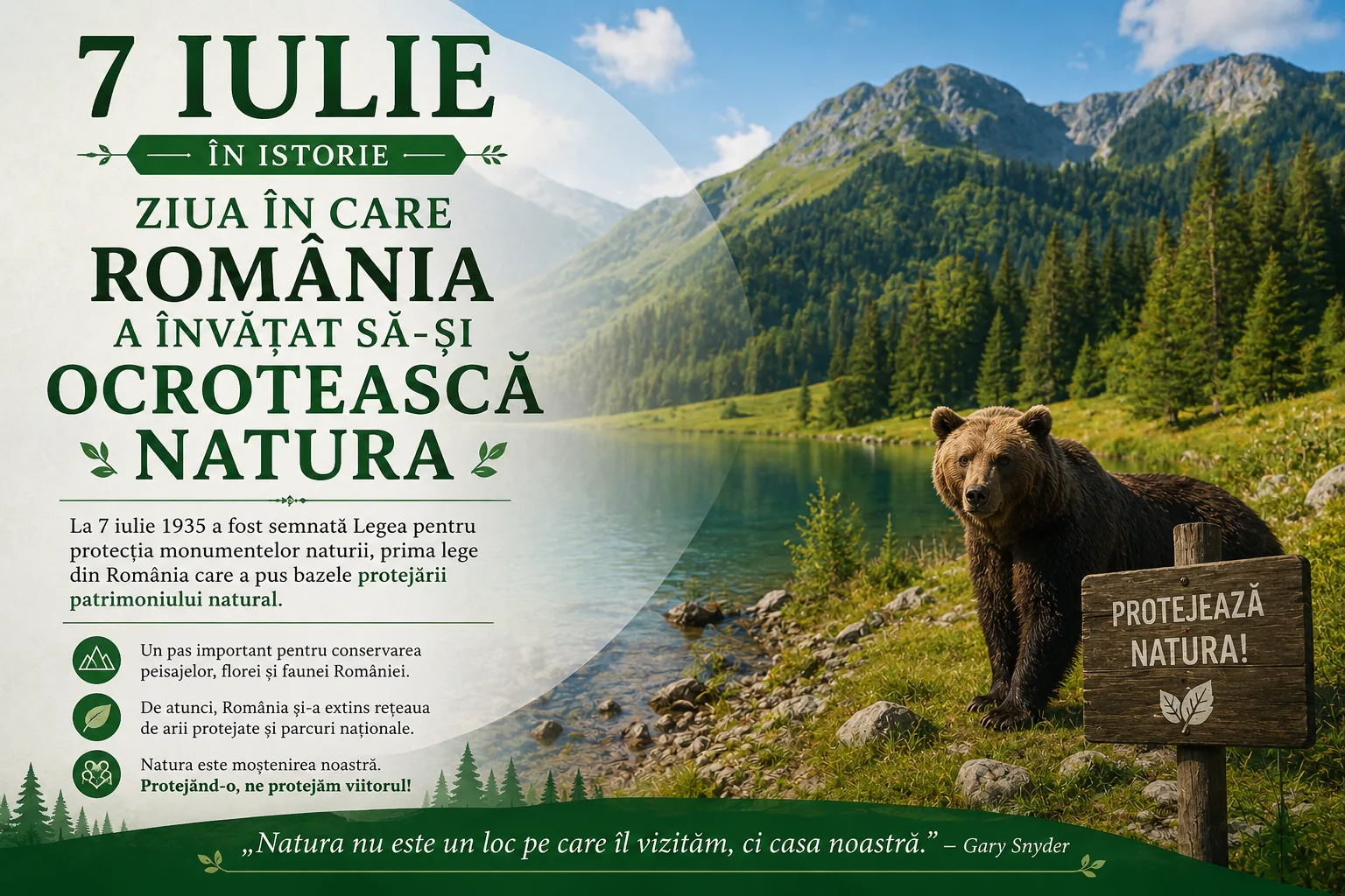 7 iulie în istorie: ziua în care România a învățat să-și ocrotească natura