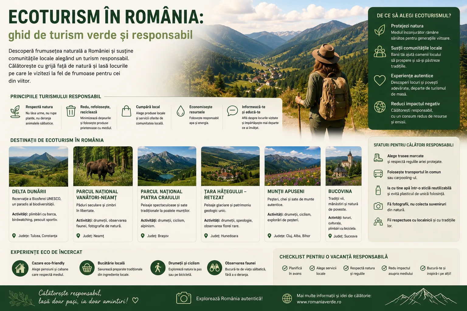 Ecoturism în România: ghid de turism verde și responsabil