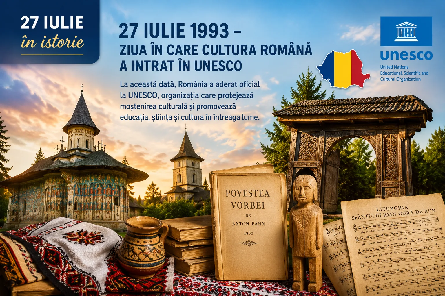 27 iulie în istorie: ziua în care cultura română a intrat în UNESCO