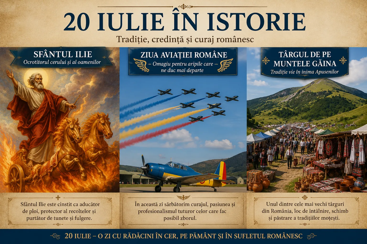 20 iulie în istorie: Sfântul Ilie, Ziua Aviației și târgul de pe Muntele Găina