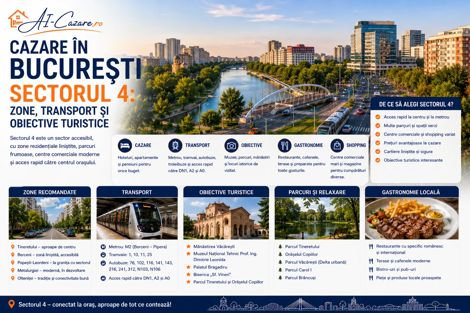 Cazare în București Sectorul 4: zone, transport și obiective turistice
