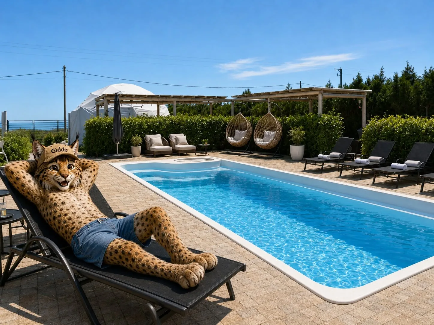 O după-amiază la piscina de la Maison du Golf, în Schitu — poveste de Giddo