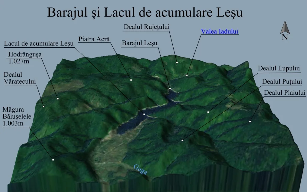 Leșu - Barajul și Lacul Leșu
